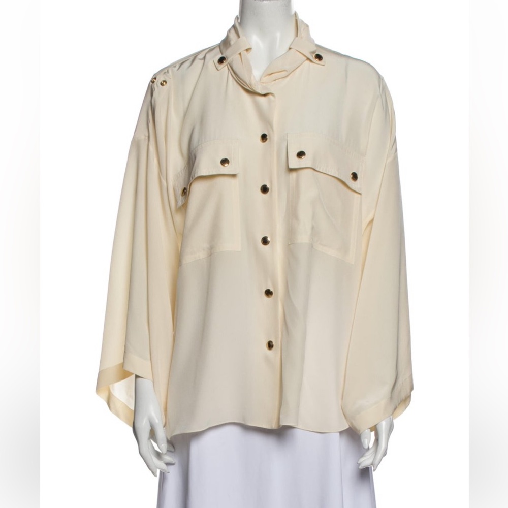 Chloe 2019- Cream Button-Front Utility Shirt